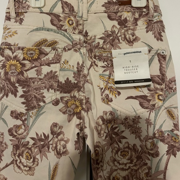 Anthropologie Pilcro & The Letterpress The High Rise Trouser Bootcut Floral 25R - Picture 6 of 8